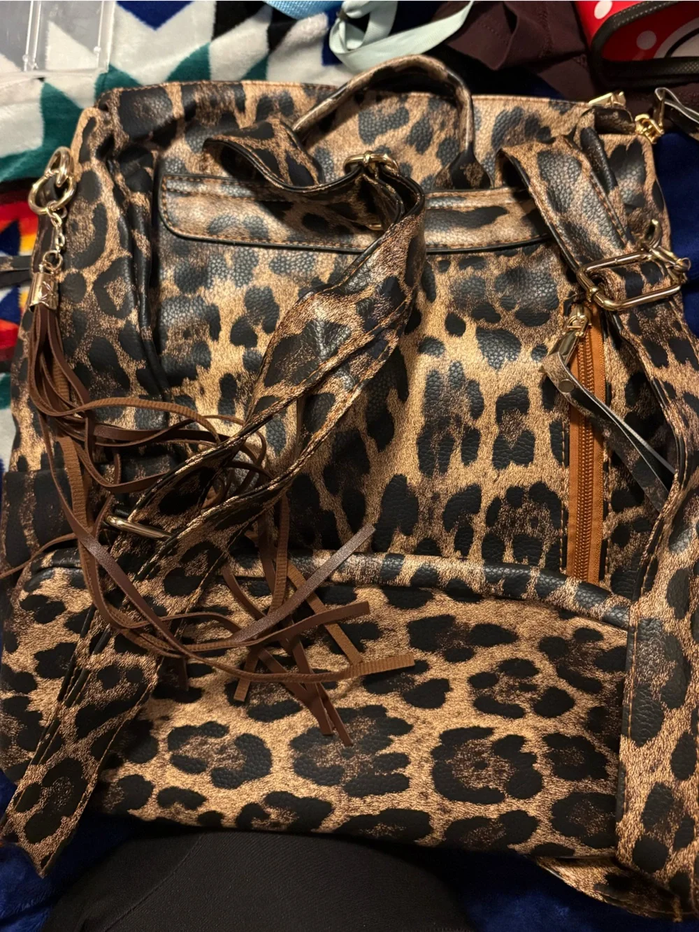 New! Leopard Print Women's Backpack - Brown Animal Print